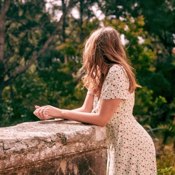 Sezane Ophelia Floral Midi Floral Dress - Picture 4 of 11